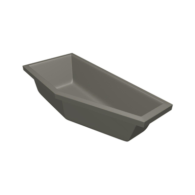 Xenz Society Compact ligbad - 180x80cm - met overloop - zonder afvoer - Hoekopstelling links - Acryl Cement Mat