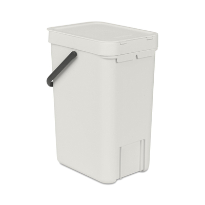 Brabantia Sort & Go Afvalemmer - 12 liter - hengsel - met beugel - light grey