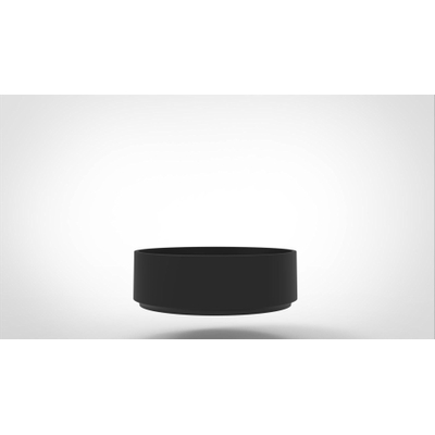 Arcqua Case waskom - 40x40cm - Rond - Cast marble Zwart Mat