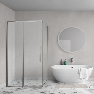 Aqua Vista Lokla Cuadra zijwand - 80x200cm - incl. montageset - gebrosteld rvs