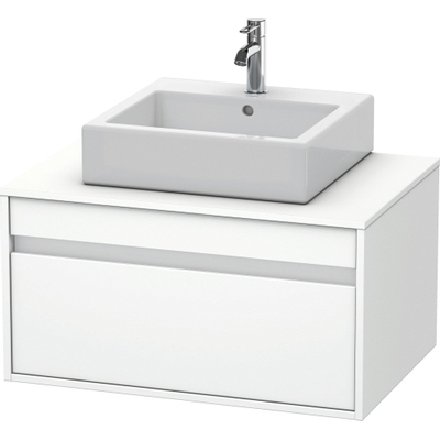 Duravit Ketho Wastafelonderkast 80x55x42.6cm 1 lade Standaard greep met softclose spaanplaat wit Mat