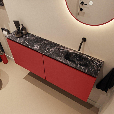 MONDIAZ TURE-DLUX 120cm toiletmeubel Fire. EDEN wastafel Lava positie rechts. Zonder kraangat.