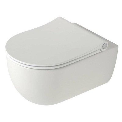 Plieger Kansas Toiletset - UP320 inbouwreservoir - wandcloset - pressalit slim zitting - softclose - mat witte bedieningsplaat - ronde knoppen - mat wit