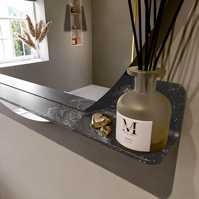 Mondiaz SPOT Badkamerspiegel - rond 120cm - spiegelplanchet - kleur Lava