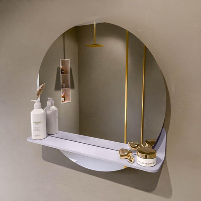 Mondiaz SPOT Badkamerspiegel - rond 60cm - spiegelplanchet - kleur Cale