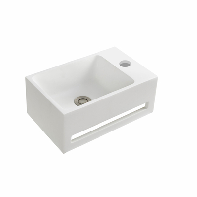 Allibert Banio fontein 38x17.5cm Polybeton Wit - hoekje beschadigd-OUTLET UDEN