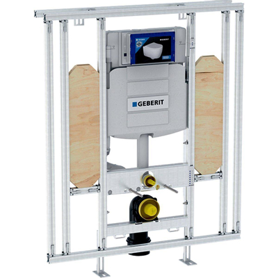 Geberit GIS easy Module voor wand wc 120cm Sigma inbouwreservoir 12cm drempelloos en montageplaat voor armsteunen.