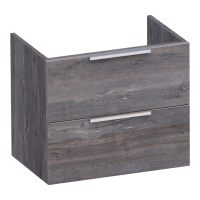 BRAUER EVO Small WastafelOnderkast - 60x39x50cm - 2 softclose lades - standaard greep - 1 sifonuitsparing - MFC - grey Canyon