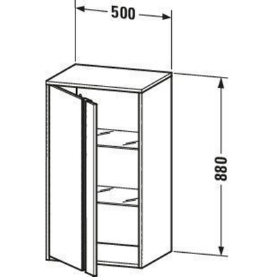 Duravit Ketho badkamerkast 50x36x88cm 1 deur Standaard greep Basalt