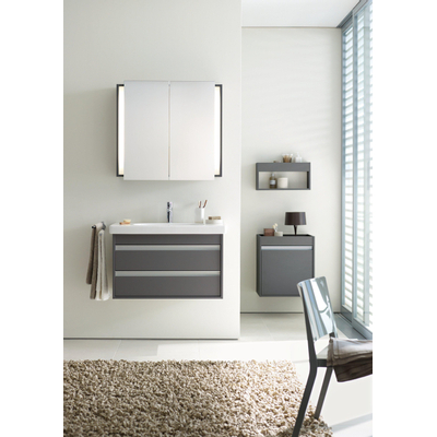 Duravit Ketho Wastafelonderkast 80x45.5x48cm Standaard greep met softclose spaanplaat Grafiet Mat