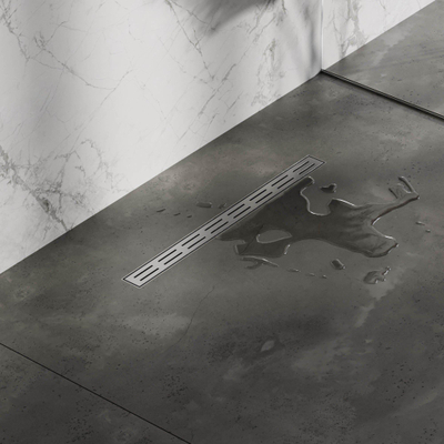 Brauer Douchegoot - 50x5cm - vloerflens - RVS - geborsteld RVS