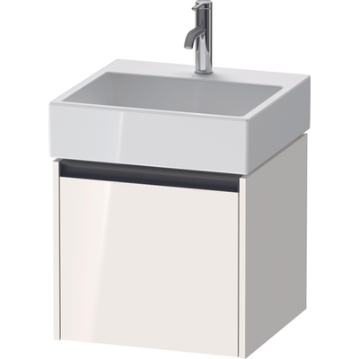 Duravit Ketho 2 wastafelonderbouwkast met 1 lade 48.4x46x44cm met greep antraciet hoogglans wit