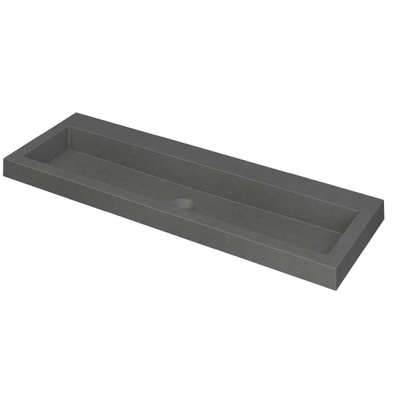 INK Dock wastafel - 120x40x6cm - 1 wasbak - 0 kraangaten - Quartz grijs