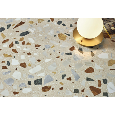 STN Ceramica wand- en vloertegel - 59.5x59.5cm - 9.5mm - gerectificeerd - Terrazzo - Beige