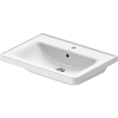 Duravit D-Neo wastafel met wondergliss 65x48x16.5cm 1 kraangat rechthoek Keramiek Wit