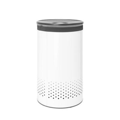 Brabantia wasbox 60 liter met Dark Grey Kunststof deksel en uitneembare waszak white