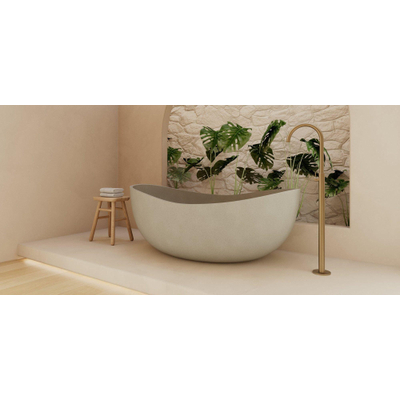 Ideavit Idea.sense vrijstaande badkuip - 160x97.5x58cm - incl. pup-up afvoer - beton D1