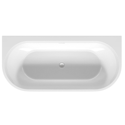 Riho Desire half vrijstaand half vrijstaand ligbad met overloop 180x84cm met Sifon Glans Wit