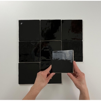 SAMPLE By Goof Wandtegel Oud Hollandse witjes zwart Vintage Glans Zwart