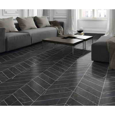 Realonda Ceramica Diamond wand- en vloertegel - 40x70cm - 10mm - Rechthoek - Marmerlook - Marquina Chevron Mat