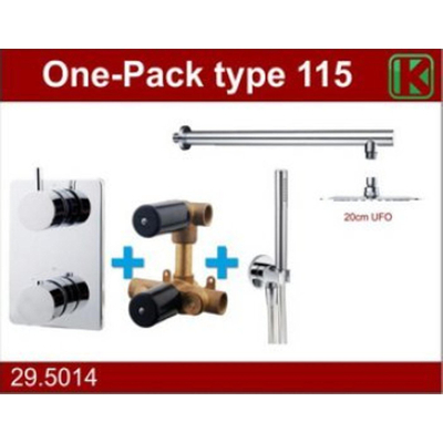 Wiesbaden one-pack inbouwthermostaatset type 115 CHR (20cm ufo)