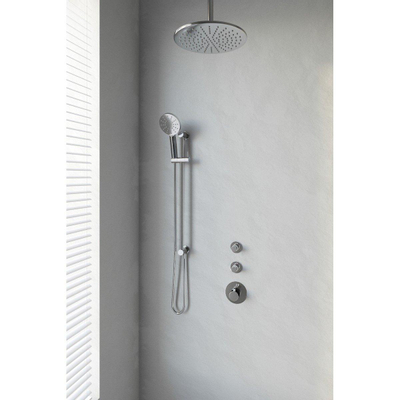 Brauer Chrome Edition Regendoucheset inbouw - hoofddouche 30cm - plafondarm 20cm - 3 gladde knoppen - handdouche rond 3 standen - chroom