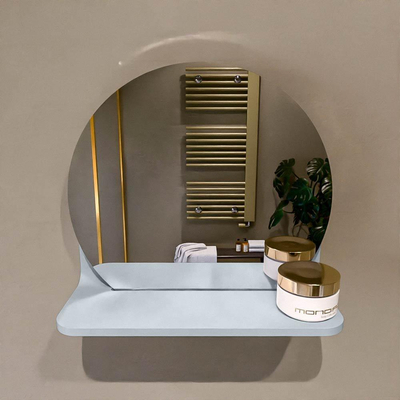 Mondiaz SPOT Badkamerspiegel - rond 30cm - spiegelplanchet - kleur Clay