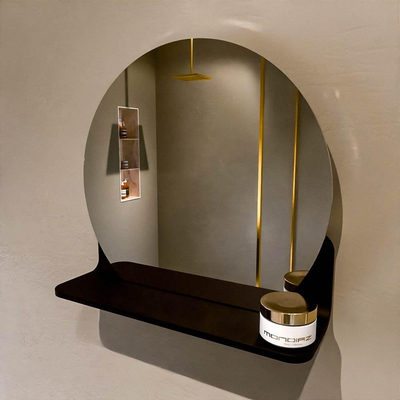 Mondiaz SPOT Badkamerspiegel - rond 40cm - spiegelplanchet - kleur Urban