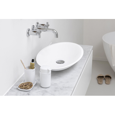 Brabantia ReNew Badkameraccessoires Set Van 3 Zeeppomp Tandenborstelhouder En Schaal White Wit