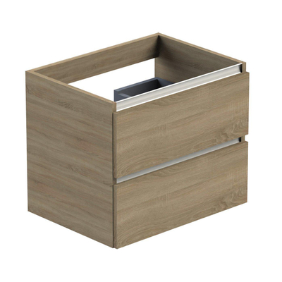 Thebalux onderkast type1 60cm 2x lade greeploos 2x alu greeplijst 1x uitsparing incl witte sifonset