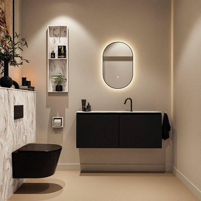MONDIAZ TURE-DLUX 120cm toiletmeubel Urban. EDEN wastafel Glace positie midden. Met 1 kraangat.