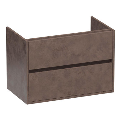 BRAUER Adore wastafelonderkast - 80x46x55cm - 2 softclose lades - greeploos - 1 sifon uitsparing - Erosion