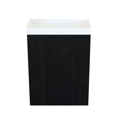 Arcqua Marble Fonteinset - 40x22x54.5cm - fontein glans wit - met overloop - oak black
