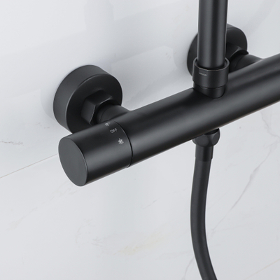 Adema Sparkle 2.0 regendoucheset thermostaat hoofddouche 30cm handdouche 3 standen zwart SHOWROOMMODEL