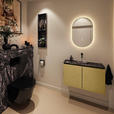 MONDIAZ TURE-DLUX 80cm toiletmeubel Oro. EDEN wastafel Lava positie midden. Zonder kraangat.