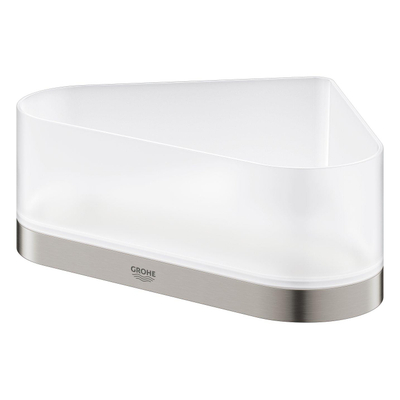 GROHE Selection Douchetray - 17x17x20x8.5cm - hoekmodel - wandmontage - supersteel/mat glas