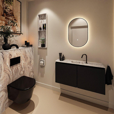 MONDIAZ TURE-DLUX 100cm toiletmeubel Urban. EDEN wastafel Glace positie midden. Met 1 kraangat.