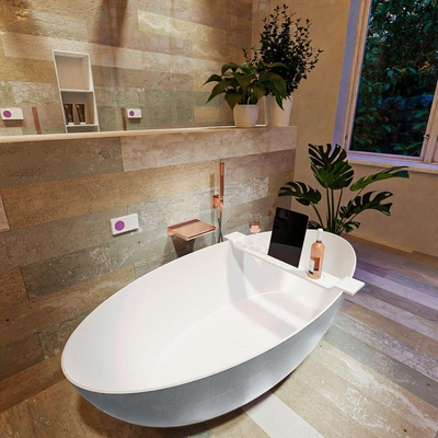 MONDIAZ FLOAT Vrijstaand bad - 170x80cm - kleur Plata / Talc