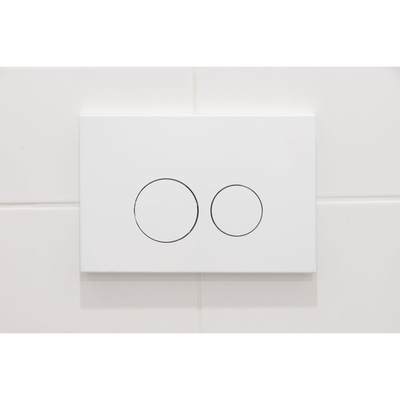 QeramiQ Dely Toiletset - 36.3x51.7cm - diepspoel - rimless - Geberit UP320 Burda inbouwreservoir - softclose toiletzitting - mat witte bedieningsplaat - ronde knoppen - mat wit