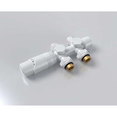 FugaFlow Eccelente Acces universele radiator aansluitset recht en haaks mat wit