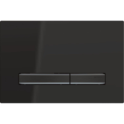 Geberit Sigma50 bedieningsplaat - 2-toets spoeling - vierkant - zwartchroom/zwart