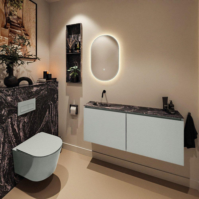 MONDIAZ TURE-DLUX 120cm toiletmeubel Greey. EDEN wastafel Lava positie links. Zonder kraangat.