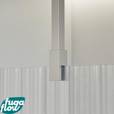 FugaFlow Eccelente Vetro inloopdouche badkamer - 70x200cm - ribbelglas - plafondarm - geborsteld RVS