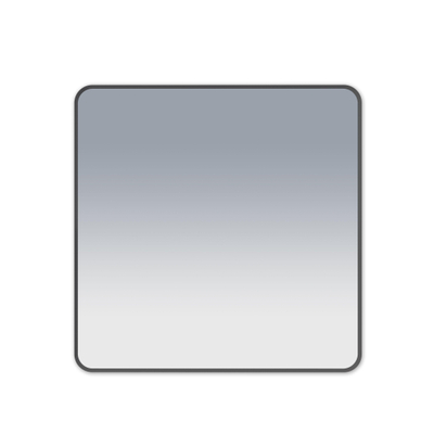 Saniclass Retro Line Square Spiegel - 80x80cm - vierkant - afgerond - frame - mat zwart