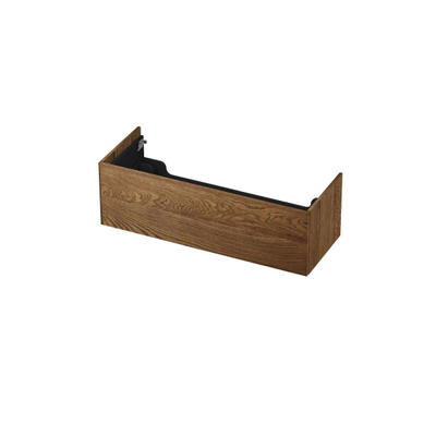 INK P2O Wastafelonderkast - 120x45x37.6cm - 1 lade - push 2 open - recht opdekfront - eiken Massief eiken chocolate
