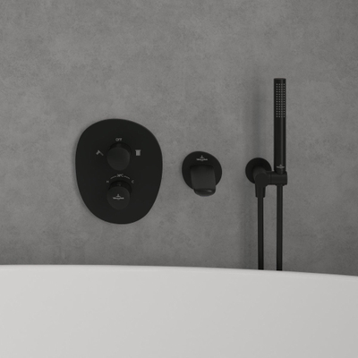 Villeroy & Boch Antao Inbouwthermostaat met tweeweg stopkraan - mat zwart