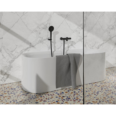 Fortifura Calvi Handdouche - ø12cm - rond - 3 standen - Mat Zwart