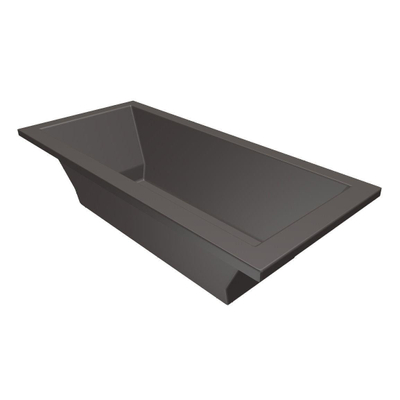 Xenz Society ligbad - 200x90cm - met overloop - zonder afvoer - Acryl Antraciet Mat