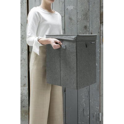 Brabantia Wasbox - 35 liter - stapelbaar - peper zwart