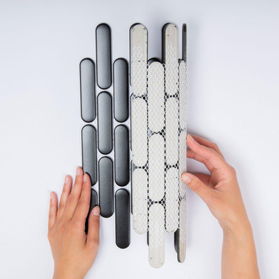 The Mosaic Factory Sevilla mozaïektegel - 30x30cm - wand en vloertegel - Ovaal - Porselein Black Mat